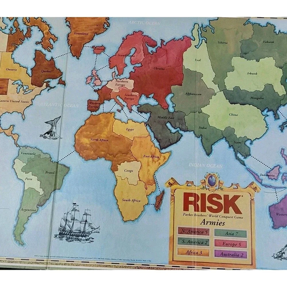 Parker Bros Risk and Castle Risk VTG 1990 Strategy War 2 Board Game COMPLETE EUC